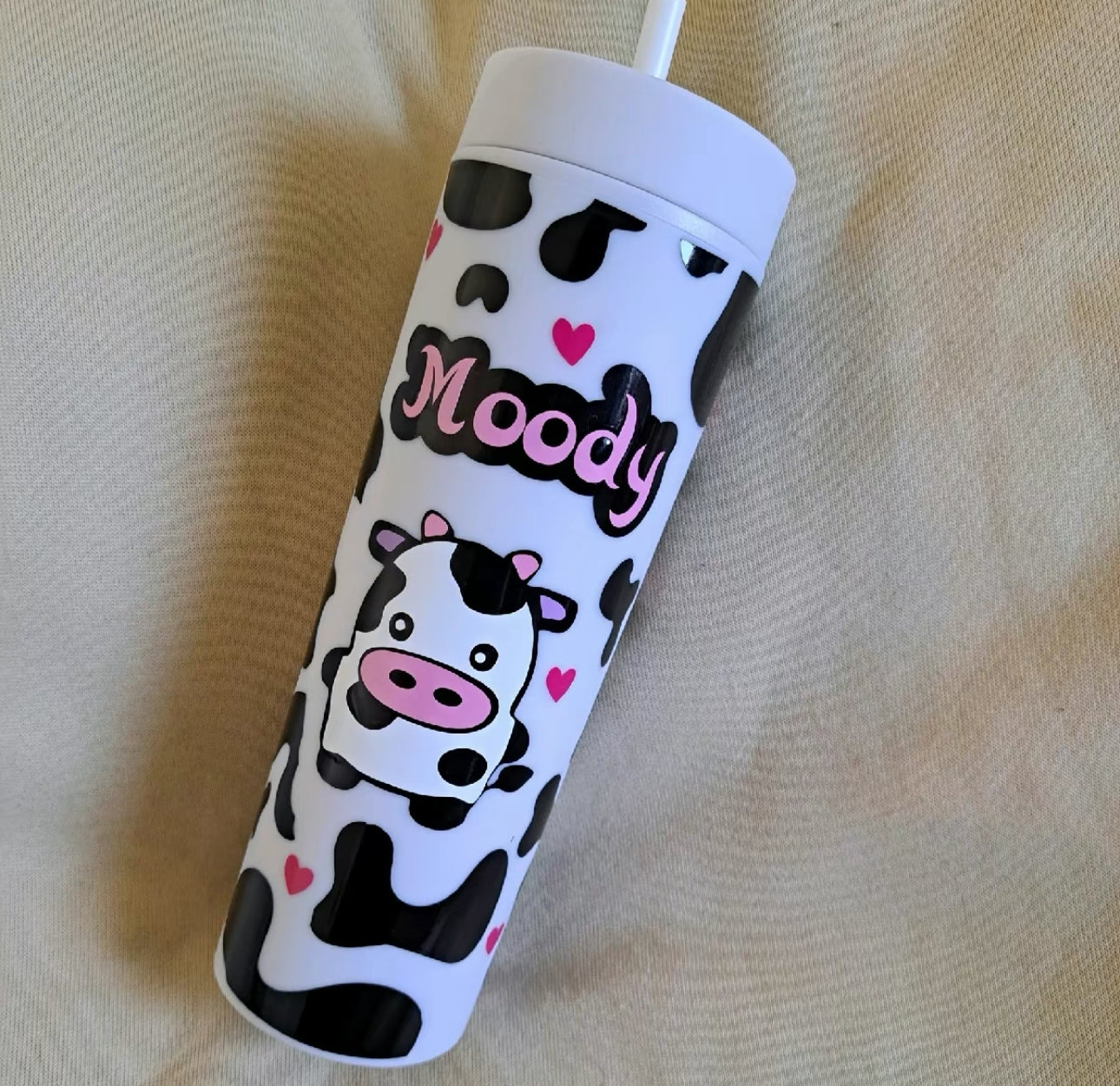 Moody Cow Print Tumbler