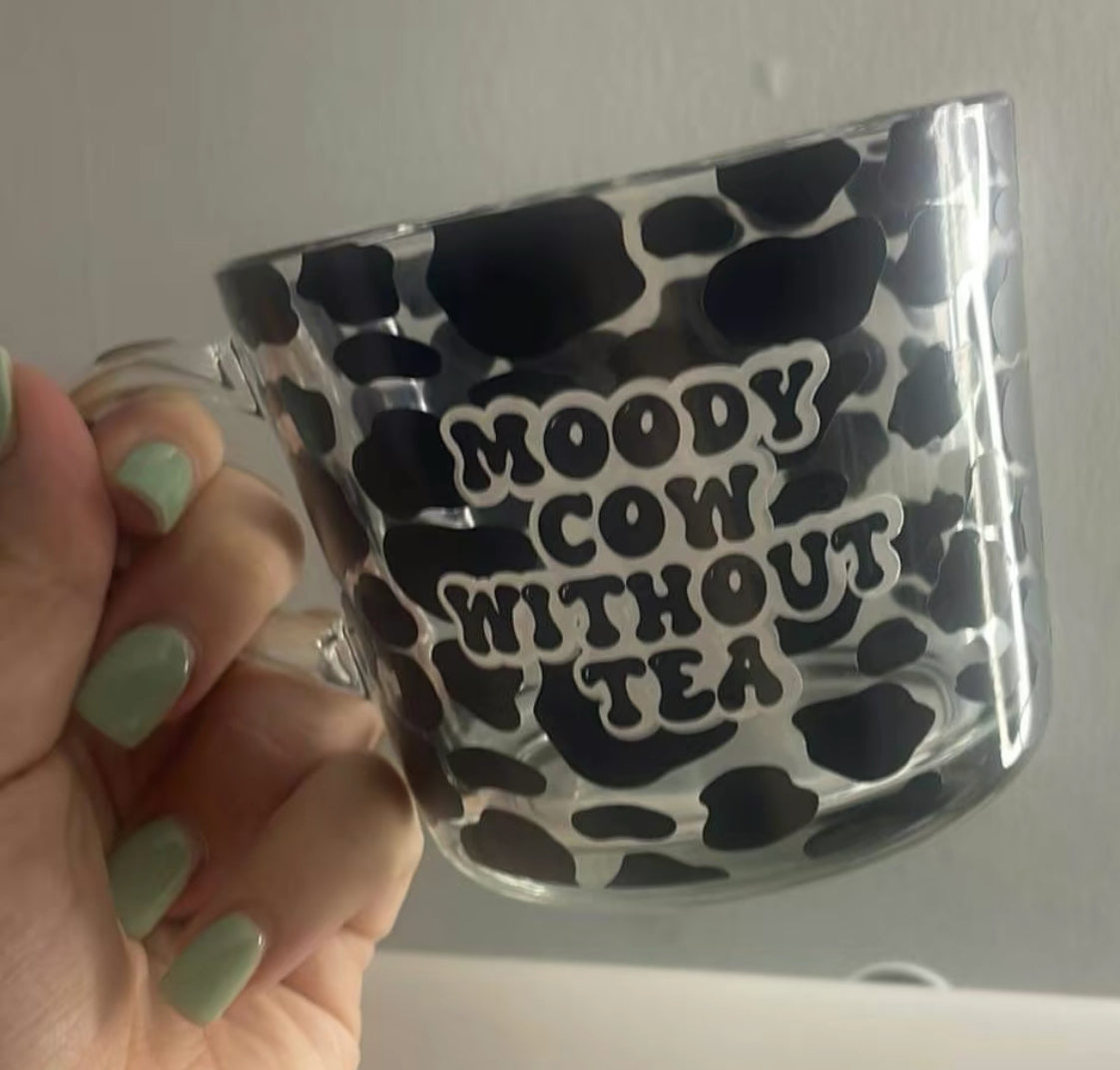 Moody Without Tea Cow Print Mug