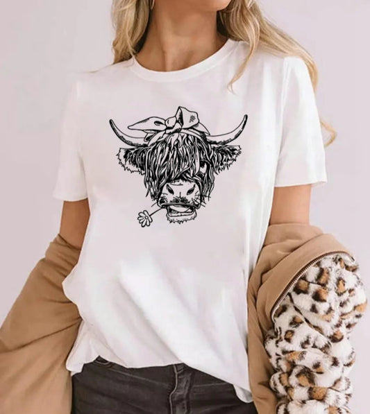 Black Logo Highland Cow TShirt